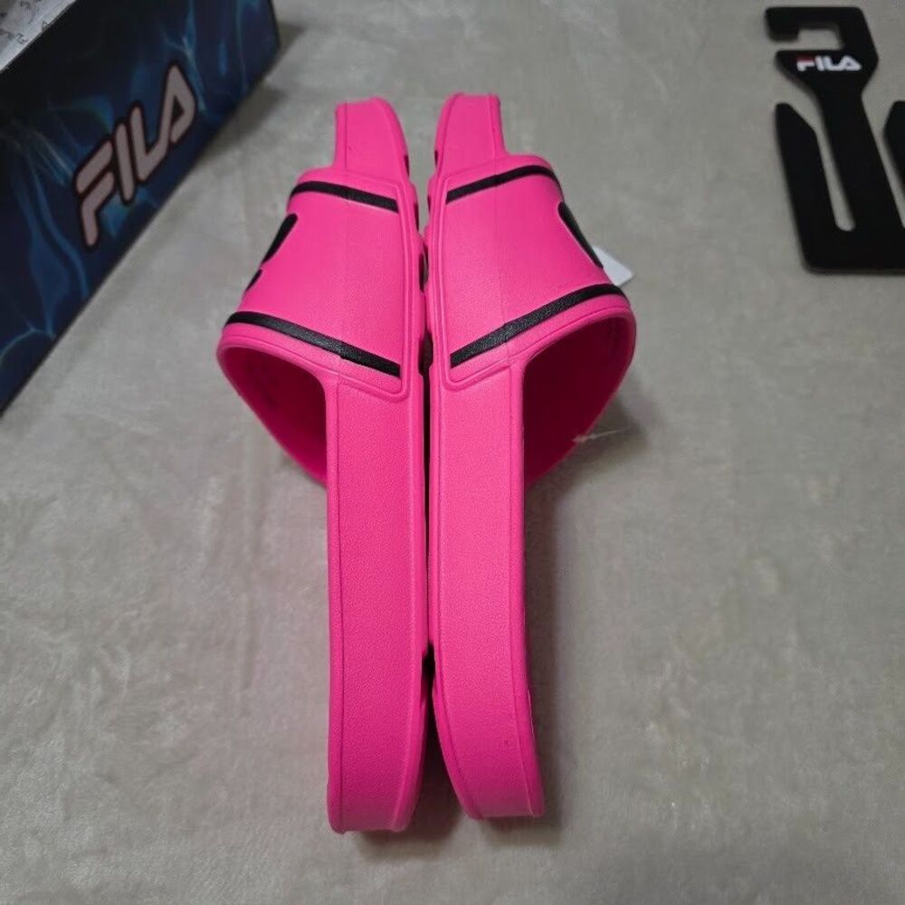 FILA Sleek Slide ST Women's Sandals US 11 Pink Black Logo Pool Slides NEW IN BOX - Picture 4 of 8